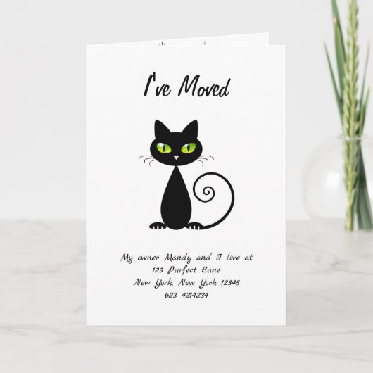 Faire-part Drôle mignon j'ai déplacé Chat noir (Devant)