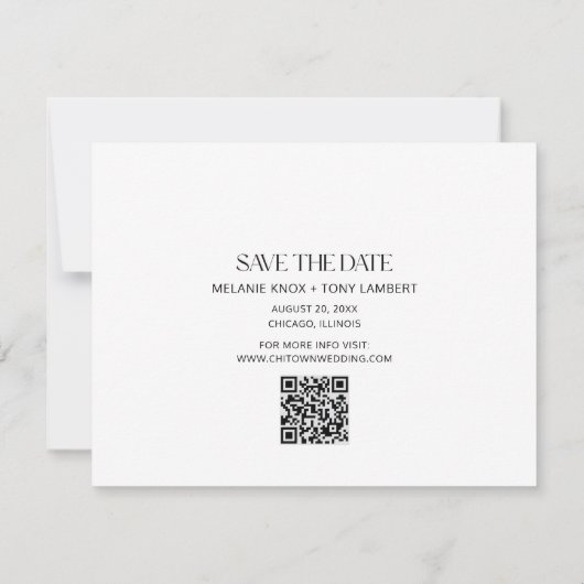 Faire-part Drôle Photo QR Code Mariage Enregistrer la date (Dos)
