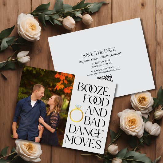 Faire-part Drôle Photo QR Code Mariage Enregistrer la date