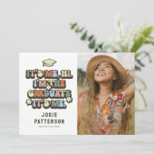 Faire-part Drôle Retro Photo Graduation (Debout devant)