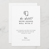 Faire-part Drôle Rouler Avec Ça Oh Feuille Report De Mariage (Devant / Derrière)