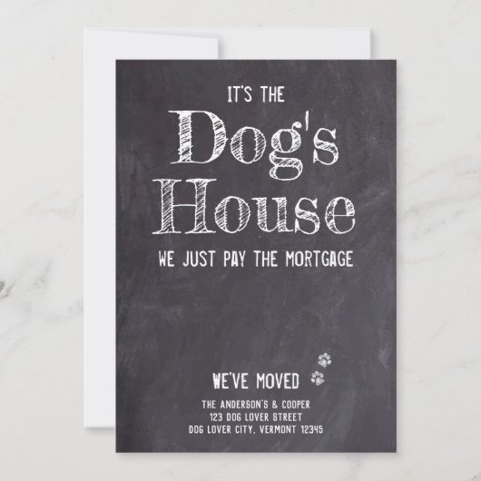 Faire-part Drôle Rustique Nous avons Déplacé Chien Moving Fai (Devant)