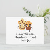 Faire-part Drôles Frites Français Je t'aime Ajouter Nom Perso (Debout devant)