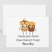 Faire-part Drôles Frites Français Je t'aime Ajouter Nom Perso (Devant / Derrière)
