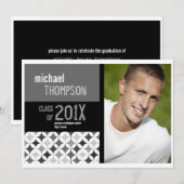 Faire-part du groupe de diplômés des Motifs rétro (Devant / Derrière)