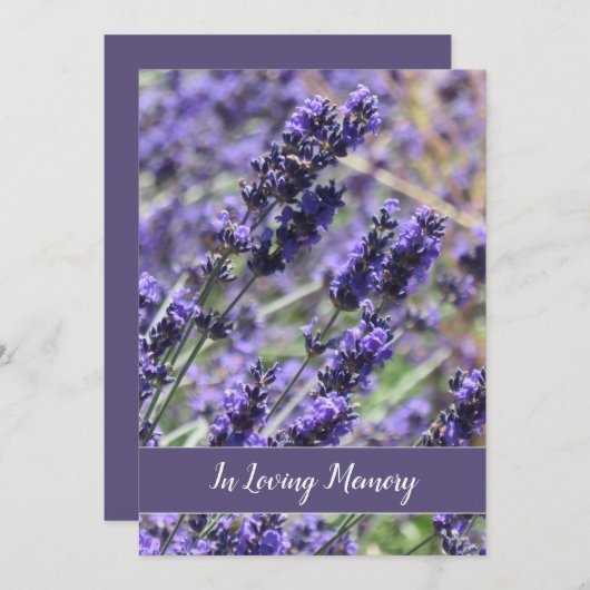 Faire-part du service commémoratif des fleurs de l (Devant / Derrière)