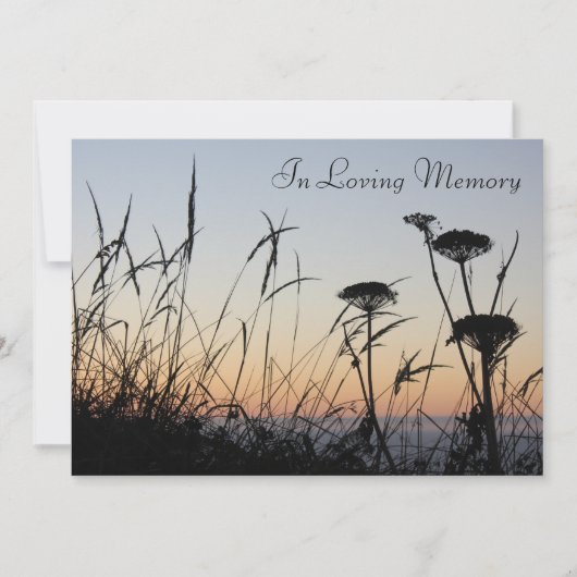 Faire-part du service commémoratif Sunset Silhouet (Devant)