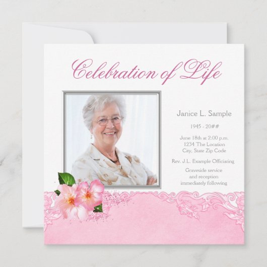 Faire-part du service de commémoration de photos p (Devant)