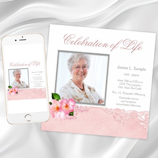 Faire-part du service de commémoration de photos p