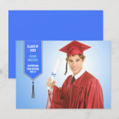 Faire-part du stylo photo de graduation (Devant / Derrière)