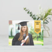 Faire-part du stylo photo de graduation (Debout devant)