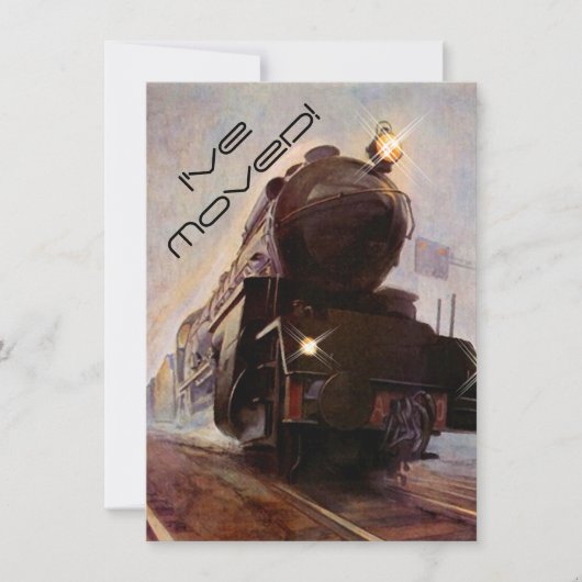 Faire-part du train du soir Nouvelle adresse J'ai (Devant)