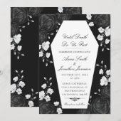 Faire-part d'un cercueil gothique avec des roses n (Devant / Derrière)