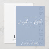 Faire-part Dusty Blue de Save the Date (Devant / Derrière)