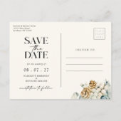 Faire-part Dusty Blue Enregistrer La Carte Postale Date (Dos)