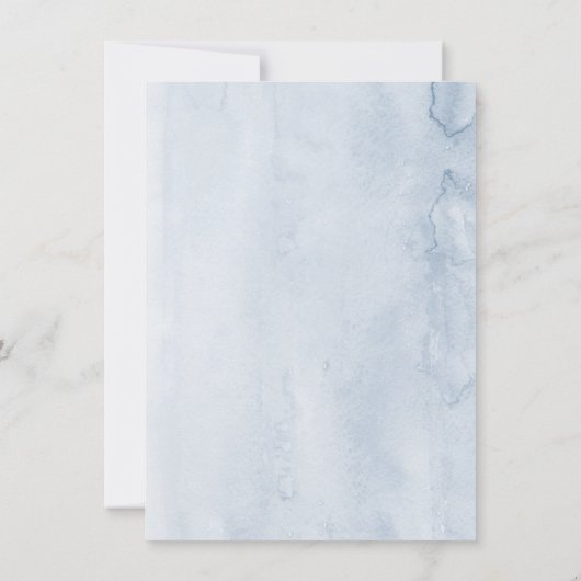 Faire-part Dusty Blue Floral Élégant Botanique Enregistrer la (Dos)