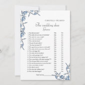 Faire-part Dusty Blue Mariage jeu de chaussures jeu de partie (Devant)