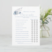 Faire-part Dusty Blue Plus ou sous la douche nuptiale jeu Car (Debout devant)