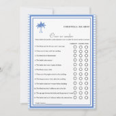 Faire-part Dusty Blue Plus ou sous la douche nuptiale jeu Car (Devant)