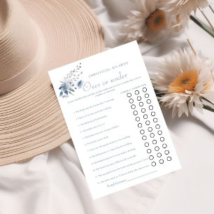 Faire-part Dusty Blue Plus ou sous la douche nuptiale jeu Car