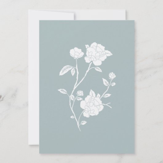 Faire-part Dusty Blue Rose Enregistrer La Date Annonce (Dos)