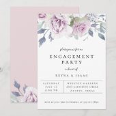 Faire-part Dusty Garden Floral Engagement Party (Devant / Derrière)