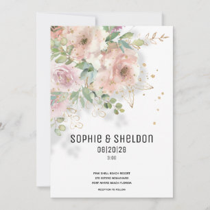 Faire-part Dusty Rose Eucalyptus Mariage de verdure A