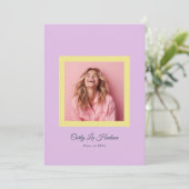 Faire-part Dusty Rose Minimal High School Photo Grad Frame (Debout devant)