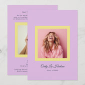 Faire-part Dusty Rose Minimal High School Photo Grad Frame (Devant / Derrière)