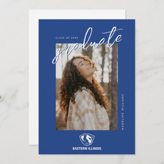 Faire-part Eastern Illinois Panthers Head and Wordmark Logo (Devant / Derrière)