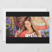 Faire-part Échéancier noir et gris de l'écart de graduation (Dos)