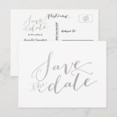 Faire-part Éclat de feuille d'argent | Carte postale de sauve (Devant / Derrière)