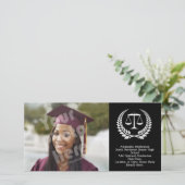 Faire-part École de droit Black/White Laurel (Debout devant)