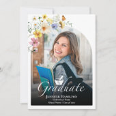 Faire-part École de pharmacie fleur sauvage Diplôme en photo (Devant)