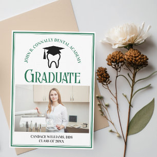 Faire-part Ecole dentaire verte Photo sur mesure Graduation