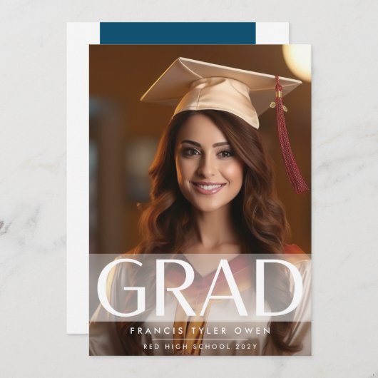 Faire-part École secondaire moderne Strid GRAD | Classe photo (Devant / Derrière)