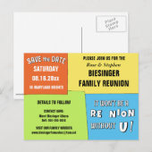 Faire-part Économies de bloc de couleur la carte postale de (Devant / Derrière)