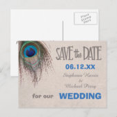 Faire-part Économies de plume de paon la carte postale de (Devant / Derrière)