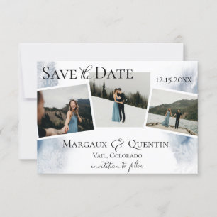 Faire-part Écran de date de sauvegarde photo lavis aquarelle
