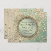 Faire-part Écran de poussière d'étoile sur Turquoise vert (Devant / Derrière)