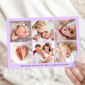 Faire-part Écrite à la main moderne Hello Lavender Photo Nais