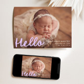 Faire-part Écrite à la main moderne Hello Lavender Photo Nais