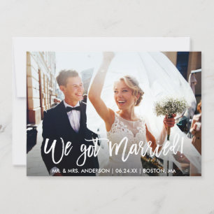 Faire-part Écriture au pinceau moderne Nous nous sommes marié