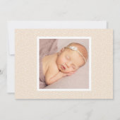 Faire-part Écriture Calligraphique Minimale Bébé Fille Photo (Dos)