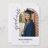 Faire-part Écriture éditoriale moderne en arc pour la remise (Devant)