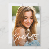 Faire-part Écriture élégante de graduation de photo géométriq (Devant)