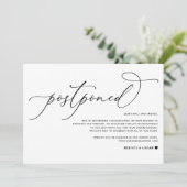 Faire-part Écriture Fantaisiste Report de Mariage Noir (Debout devant)