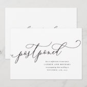 Faire-part Écriture Flourished Reportée Changement de Date (Devant / Derrière)