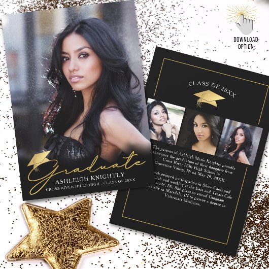 Faire-part Écriture manuscrite de l'or noir 4 photo