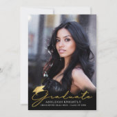 Faire-part Écriture manuscrite de l'or noir 4 photo (Devant)